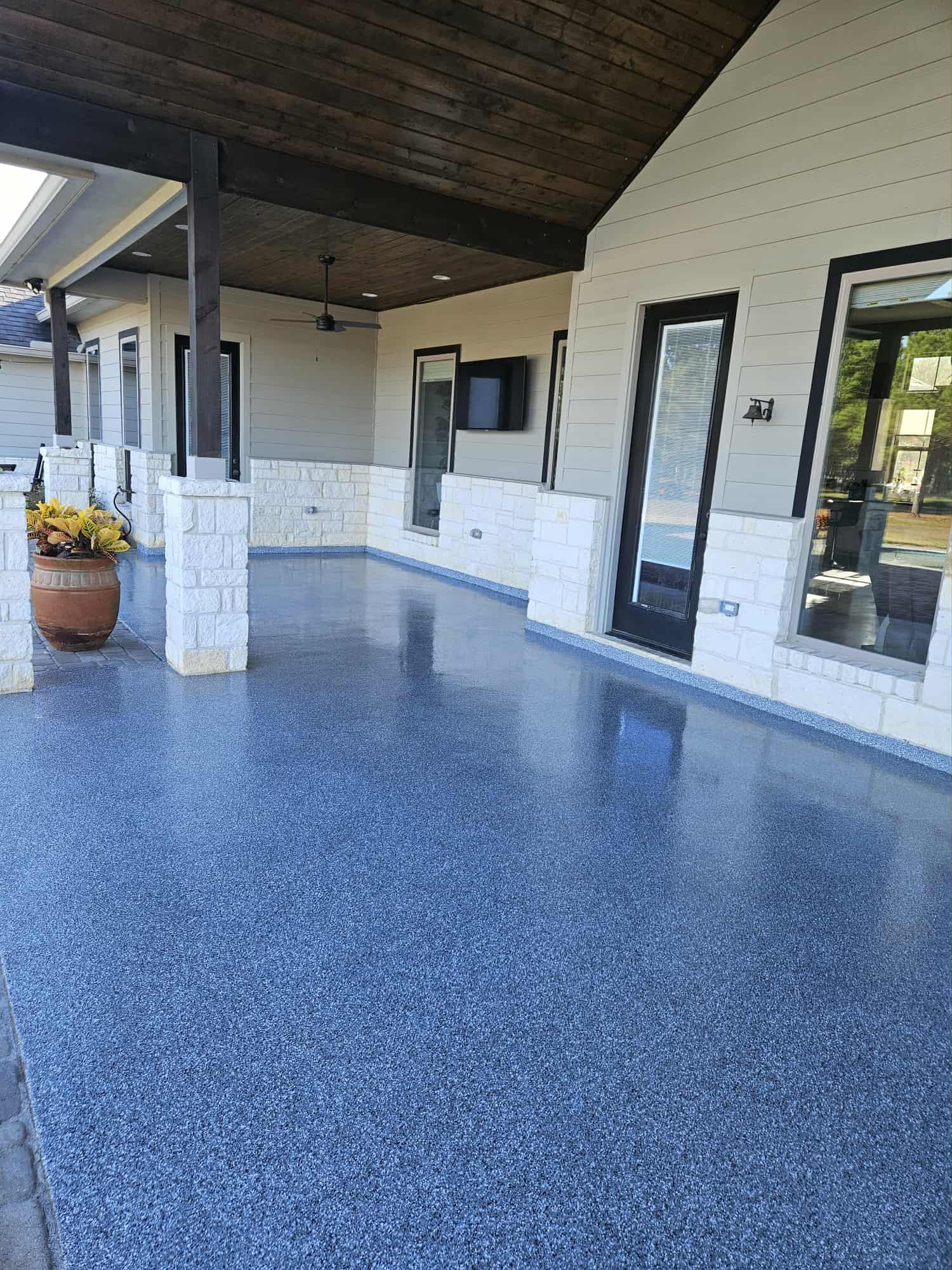 Beautiful Epoxy Flake Patio Makeover in Livingston TX