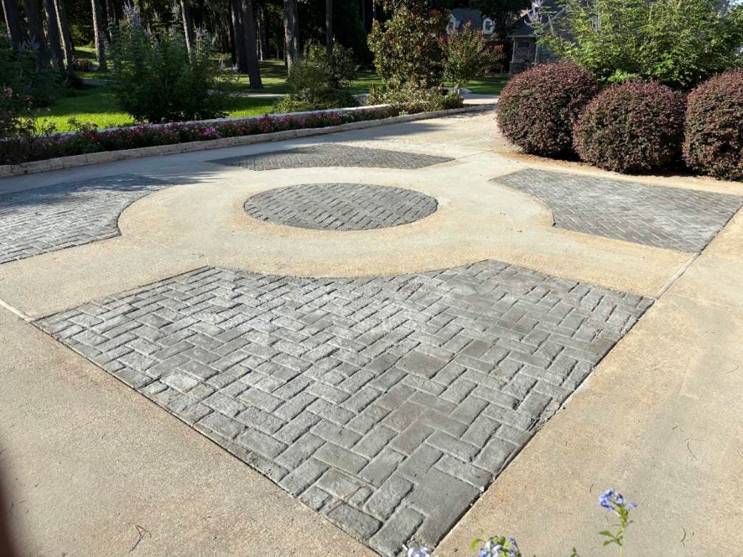 Stamped Concrete Driveway Transformation