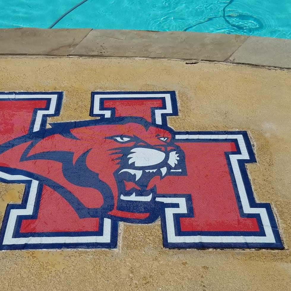 Custom Team Logo Pool Deck in Houston