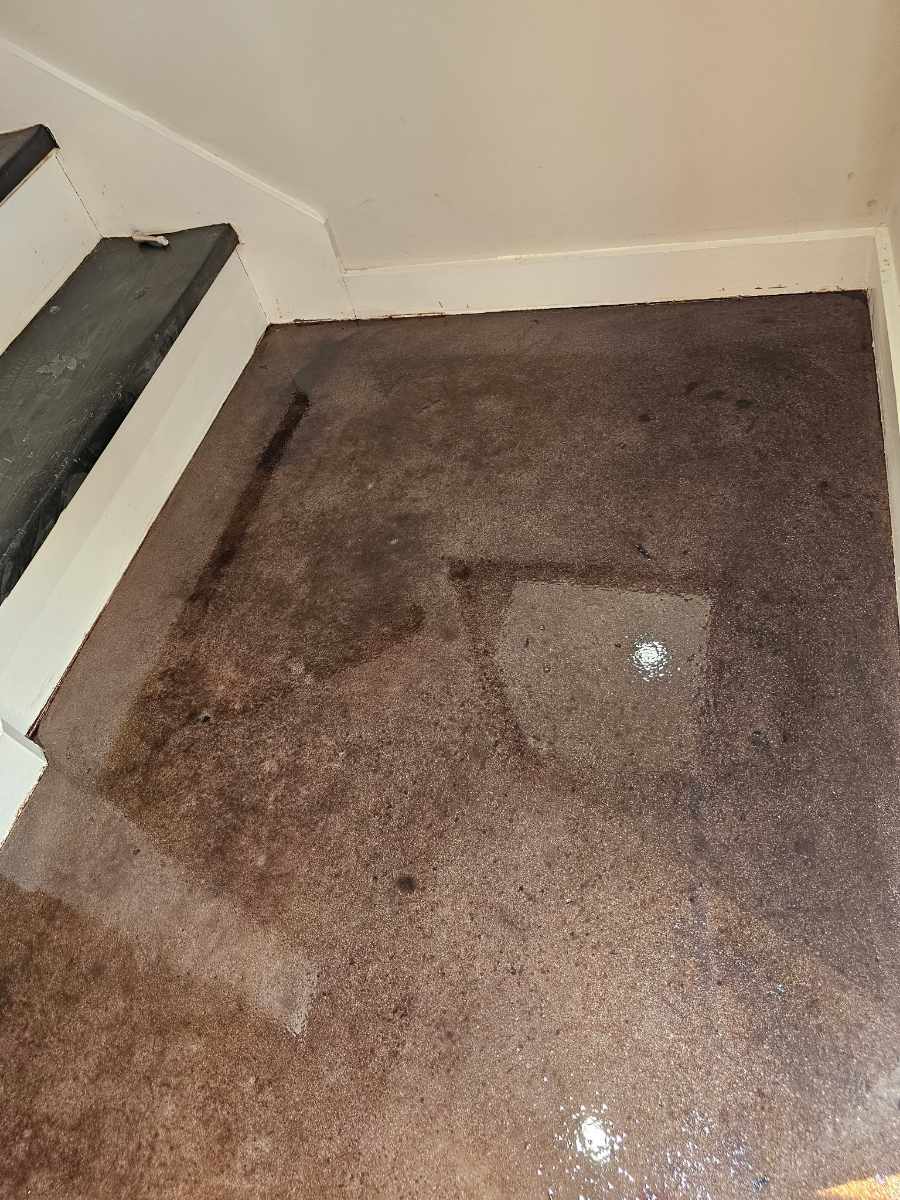 Shiny Stained Concrete Floors in Houston Heights