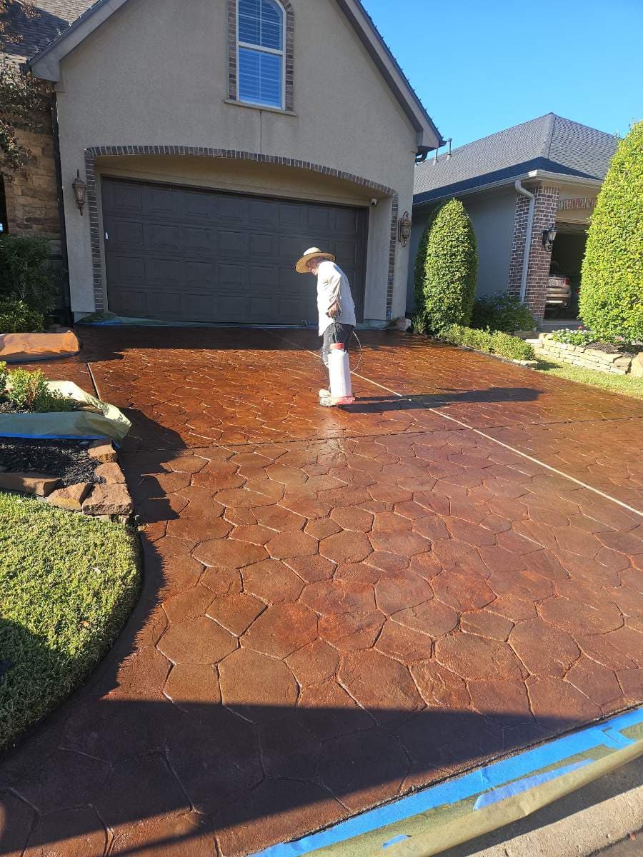 Stunning Stained and Sealed Driveway Revamp in Cypress TX