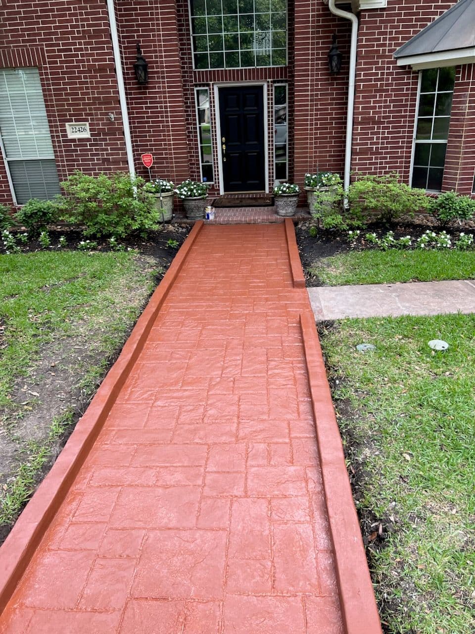 Tomball Pathway Transformation with Stamped Concrete image