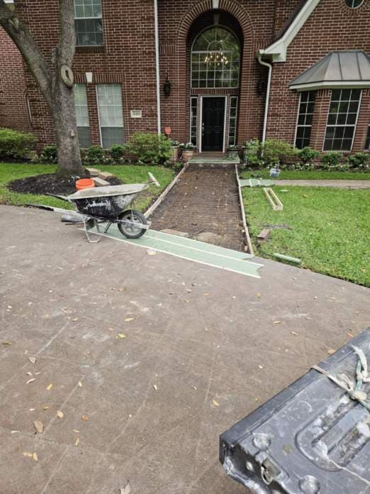 Gallery photos for Tomball Pathway Transformation with Stamped Concrete: Image #2