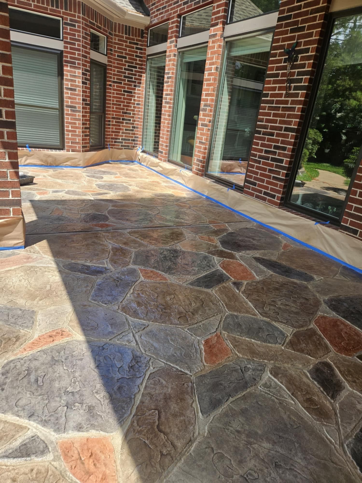 Patio Renewal in Willis TX UV Stable Concrete Staining image